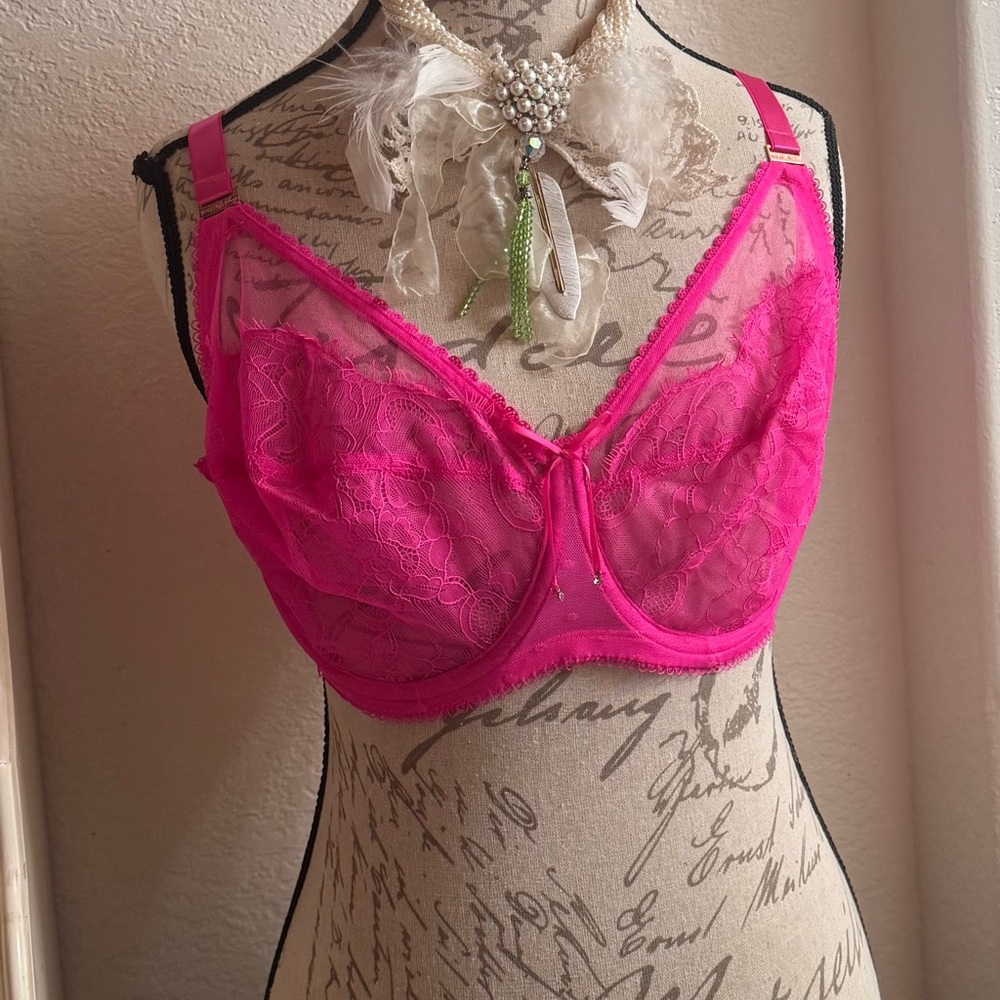 Smart & Sexy Vibrant Pink Lace Bra